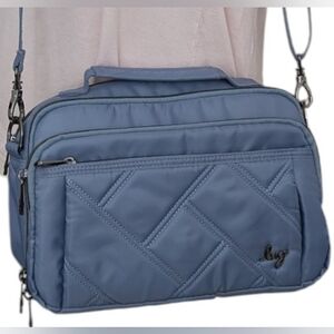 Lug Scoop SE Crossbody Bag Travel Purse Blue Many Zippered Pockets & Compartment